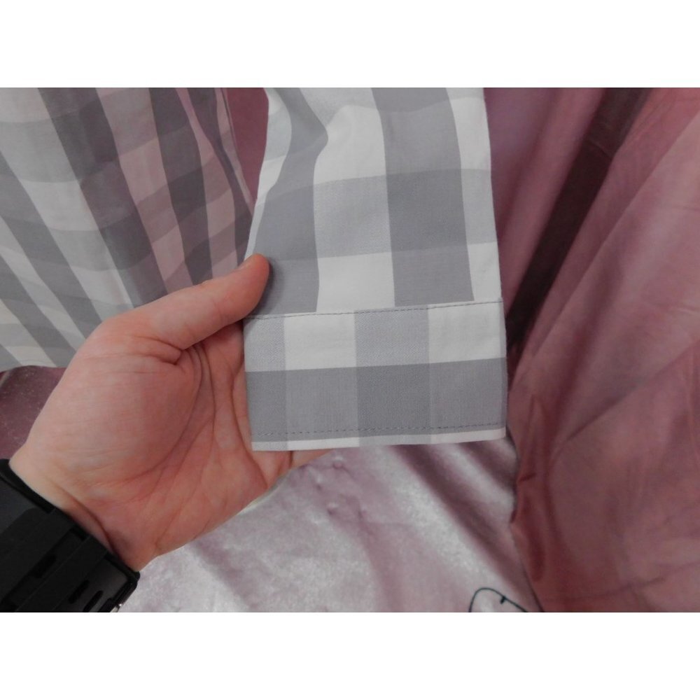 SALE NWT Christopher & Banks Petite Checkered Blouse Women Small Gray - Picture 4 of 14